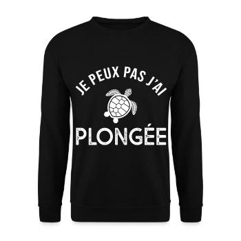 plongée je peux pas j'ai plongée pour plongeur - Sweat-shirt Unisexe - noir - Devant - Alina (178cm) & Michal (187cm)