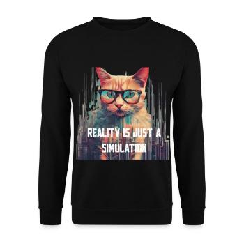 Reality Is Just a Simulation - Unisex Pullover - Schwarz - Vorne - Alina (178cm) & Michal (187cm)