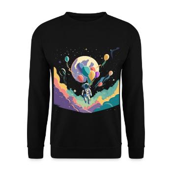 Weltraum - Unisex Pullover - Schwarz - Vorne - Alina (178cm) & Michal (187cm)