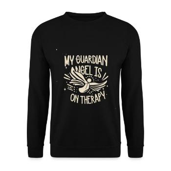 Mon ange gardien est en thérapie - Sweat-shirt Unisexe - noir - Devant - Alina (178cm) & Michal (187cm)