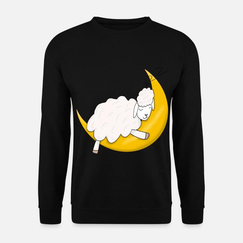 Sheep sleeping on moon - Unisex Sweatshirt - black