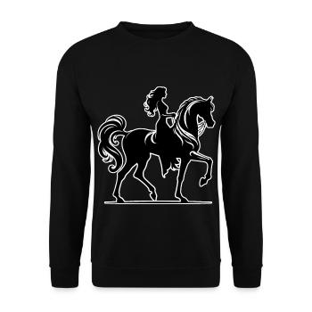 Femme Cheval Arabe - Sweat-shirt Unisexe - noir - Devant - Alina (178cm) & Michal (187cm)