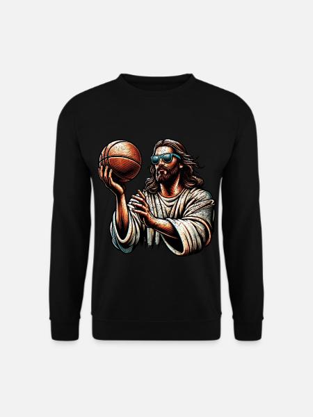 Funny Jesus Christian Basketball Gift - Unisex Sweatshirt - black