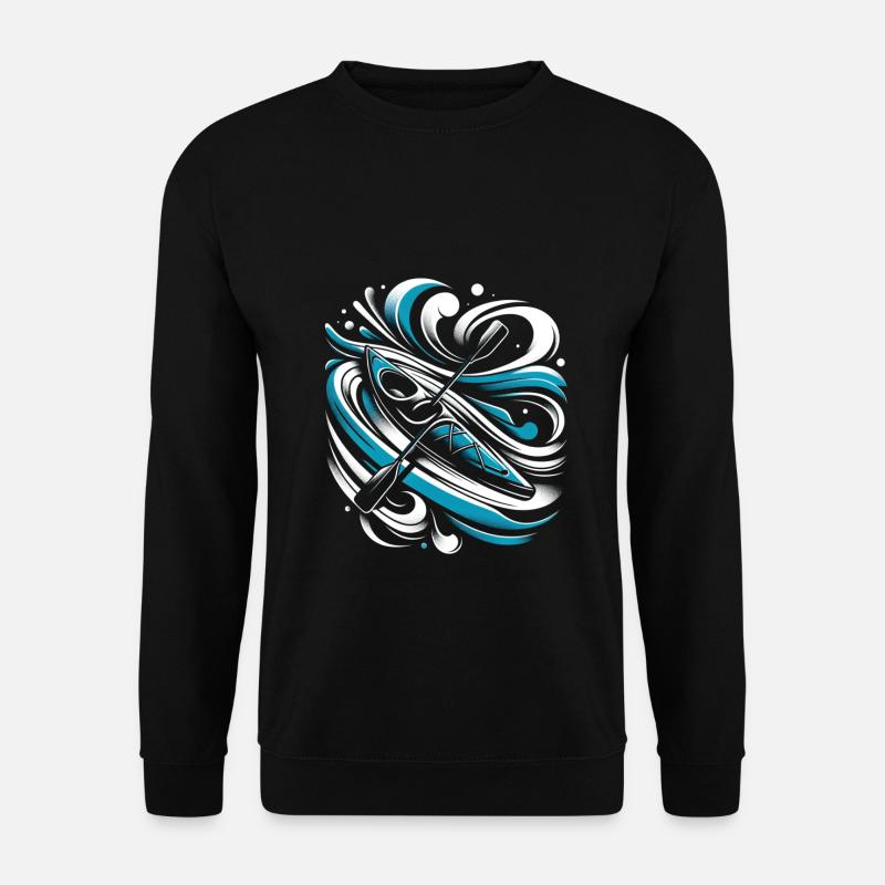 Kayak in wave - Unisex Sweatshirt - black