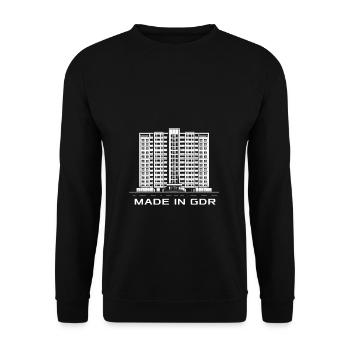Made In GDR - Memories Of GDR Prefabricated Buildings - Unisex Sweatshirt - black - Front - Alina (178cm) & Michal (187cm)