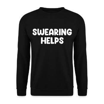 Swearing Helps Funny Saying - Unisex Sweatshirt - black - Front - Alina (178cm) & Michal (187cm)