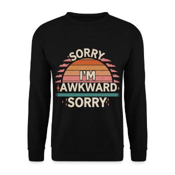 Sorry I'm Awkward Sorry 19 - Unisex Pullover - Schwarz - Vorne - Alina (178cm) & Michal (187cm)