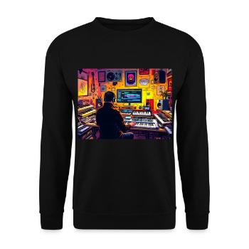 My Home is my Studio No.2 - Unisex Sweatshirt - black - Front - Alina (178cm) & Michal (187cm)
