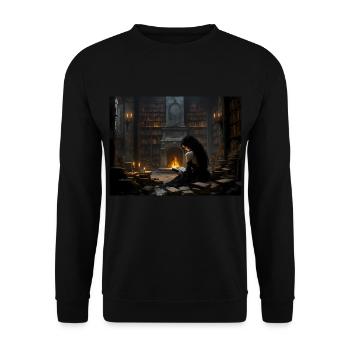 Books Fire Relax No.3 - Unisex Sweatshirt - black - Front - Alina (178cm) & Michal (187cm)