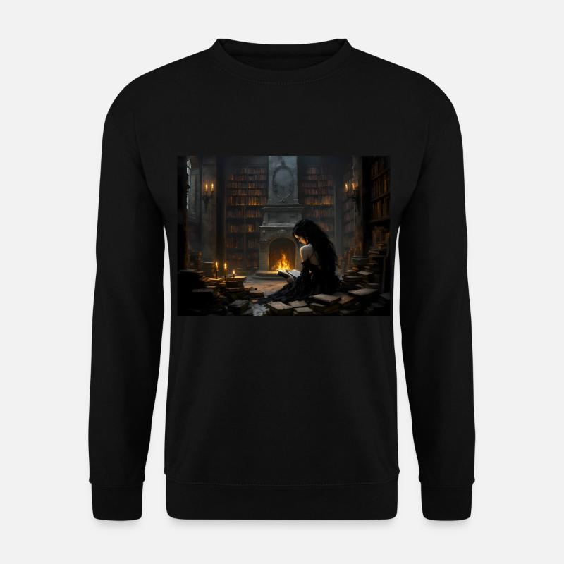 Bücher Feuer Relax Nr.3 - Unisex Pullover - Schwarz