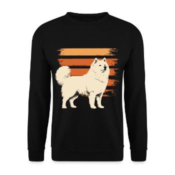 Samojede Vintage Portrait - Unisex Pullover - Schwarz - Vorne - Alina (178cm) & Michal (187cm)
