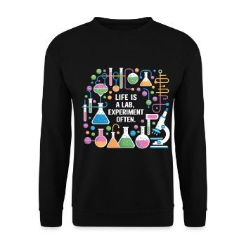 La vie est souvent une expérience de laboratoire - Sweat-shirt Unisexe - noir - Devant - Alina (178cm) & Michal (187cm)