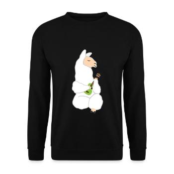 Lama - Unisex Sweatshirt - black - Front - Alina (178cm) & Michal (187cm)