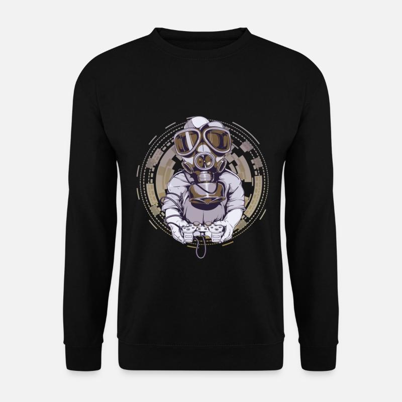 Gamer Gasmaske Gamepad Gaming Geschenk - Unisex Pullover - Schwarz