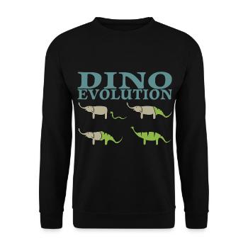 Dino Evolution Dinosaur Elephant - Unisex Sweatshirt - black - Front - Alina (178cm) & Michal (187cm)