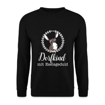 village child with donkey patience - Unisex Sweatshirt - black - Front - Alina (178cm) & Michal (187cm)