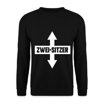 ZWEISITZER, GESCHENK - Unisex Pullover - Schwarz - Vorne - Alina (178cm) & Michal (187cm)