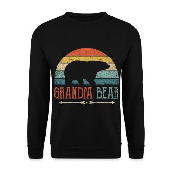 Grandpa bear husband father gift men grandfather - Unisex Sweatshirt - black - Front - Alina (178cm) & Michal (187cm)