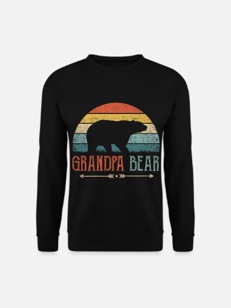 Opa Bär Mann Vater Geschenk Männer Großvater - Unisex Pullover - Schwarz