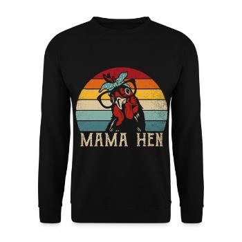 Mama Hen Funny Saying Poultry Chicken Hen Mutti - Unisex Sweatshirt - black - Front - Alina (178cm) & Michal (187cm)