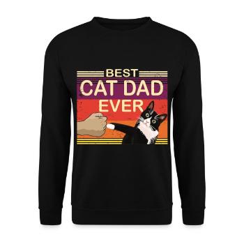 Cat Dad Cat Father Cat Father Cat Cat Motif - Unisex Sweatshirt - black - Front - Alina (178cm) & Michal (187cm)