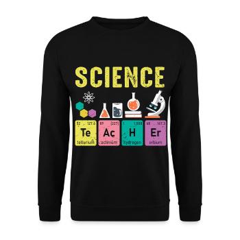 Naturwissenschaft Lehrer Regelmäßige Elemente - Unisex Pullover - Schwarz - Vorne - Alina (178cm) & Michal (187cm)