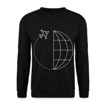 Globus Luftfahrt Fliegerei Geschenk Pilot - Unisex Pullover - Schwarz - Vorne - Alina (178cm) & Michal (187cm)