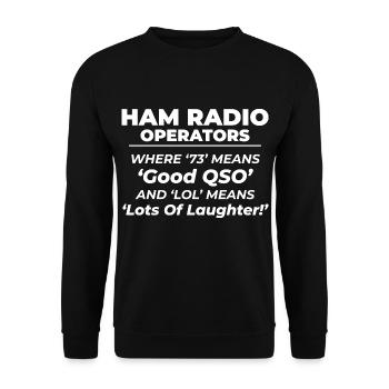 Opérateurs radioamateurs Dicton drôle - Sweat-shirt Unisexe - noir - Devant - Alina (178cm) & Michal (187cm)