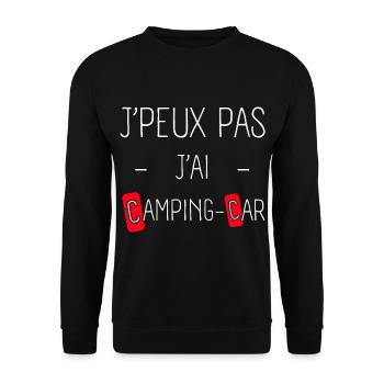 j'peux pas j'ai camping car - Sweat-shirt Unisexe - noir - Devant - Alina (178cm) & Michal (187cm)