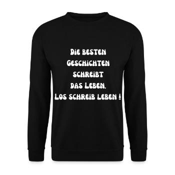 Schreib, Leben! - Unisex Pullover - Schwarz - Vorne - Alina (178cm) & Michal (187cm)