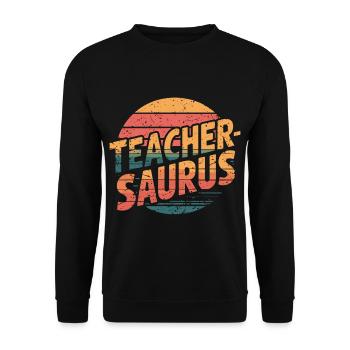Teacher-saurus 14 - Unisex Pullover - Schwarz - Vorne - Alina (178cm) & Michal (187cm)