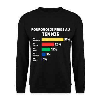 Tennis, why I lose at tennis - Unisex Sweatshirt - black - Front - Alina (178cm) & Michal (187cm)