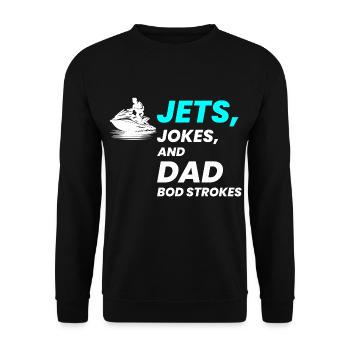 Jetski fahren Papa Humor Wassersport Sommer Spaß - Unisex Pullover - Schwarz - Vorne - Alina (178cm) & Michal (187cm)
