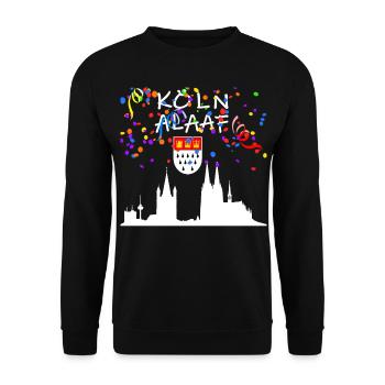 Köln Alaaf Stadtbild,Karneval Fastnacht shirt fun - Unisex Pullover - Schwarz - Vorne - Alina (178cm) & Michal (187cm)