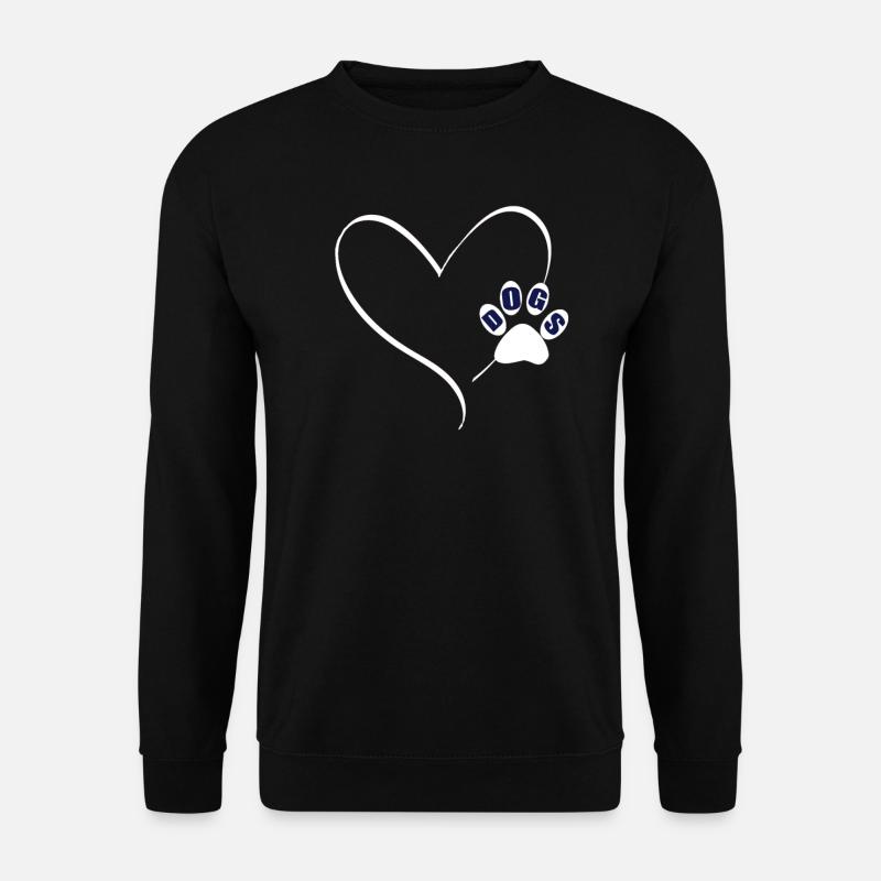 Hunde Hund dogs Pfote Herz,Love Shirt Geschenke - Unisex Pullover - Schwarz