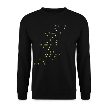 étoiles blanc jaune idée cadeau idée cadeau idée - Sweat-shirt Unisexe - noir - Devant - Alina (178cm) & Michal (187cm)