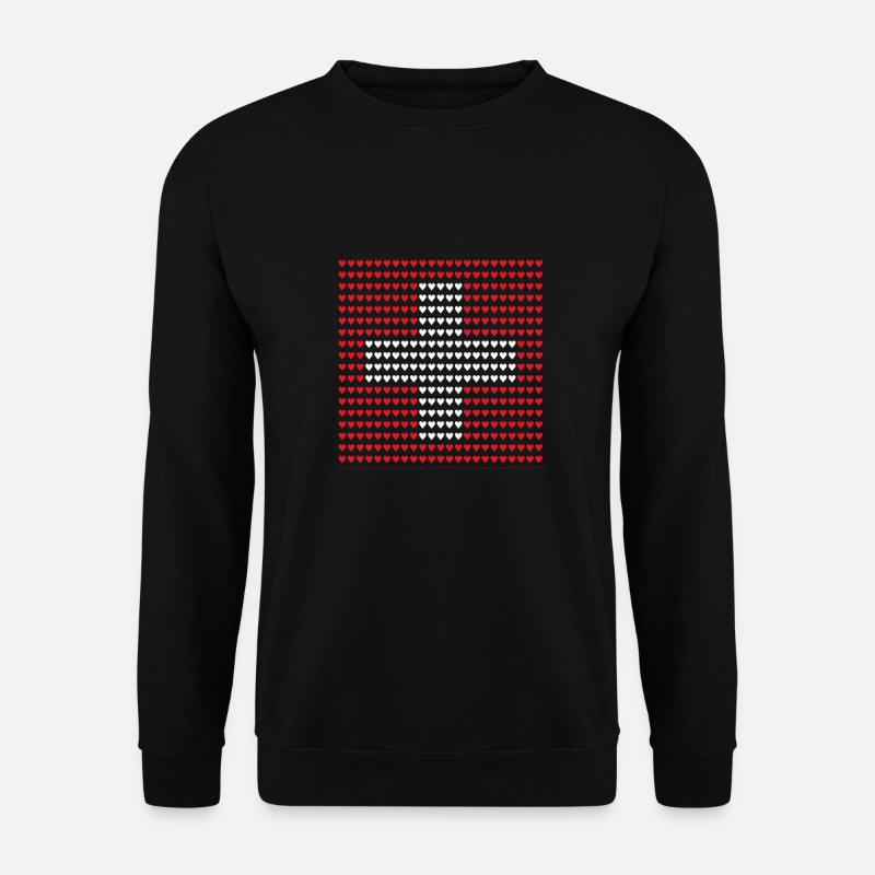 Schweizer Flagge Geschenkidee Geschenk Idee - Unisex Pullover - Schwarz