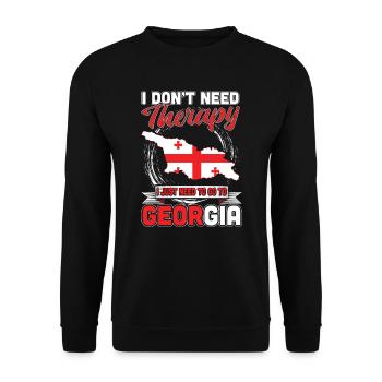 Je n'ai pas besoin de thérapie seulement Géorgie - Sweat-shirt Unisexe - noir - Devant - Alina (178cm) & Michal (187cm)