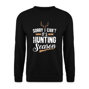 Lustige Jäger Geschenk - Unisex Pullover - Schwarz - Vorne - Alina (178cm) & Michal (187cm)