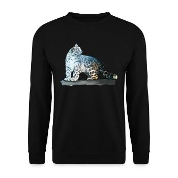 Léopard des neiges sur les rochers - Sweat-shirt Unisexe - noir - Devant - Alina (178cm) & Michal (187cm)