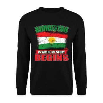 Drapeau patriotique du Kurdistan - Sweat-shirt Unisexe - noir - Devant - Alina (178cm) & Michal (187cm)