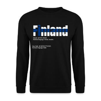 Finnland - Unisex Pullover - Schwarz - Vorne - Alina (178cm) & Michal (187cm)