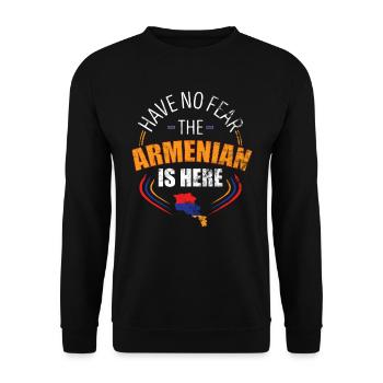 Keine Angst Der Armenier Ist Hier - Unisex Pullover - Schwarz - Vorne - Alina (178cm) & Michal (187cm)
