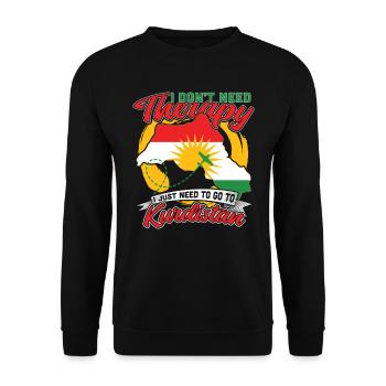 I don't need therapy, just Kurdistan - Unisex Sweatshirt - black - Front - Alina (178cm) & Michal (187cm)