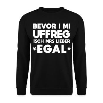 Bevor I Mi Uffreg - Unisex Pullover - Schwarz - Vorne - Alina (178cm) & Michal (187cm)