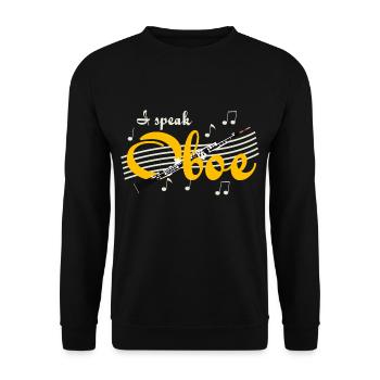 Oboe sprechen - Unisex Pullover - Schwarz - Vorne - Alina (178cm) & Michal (187cm)