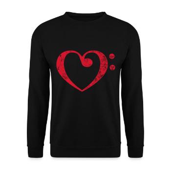 Bass clef heart - Unisex Sweatshirt - black - Front - Alina (178cm) & Michal (187cm)