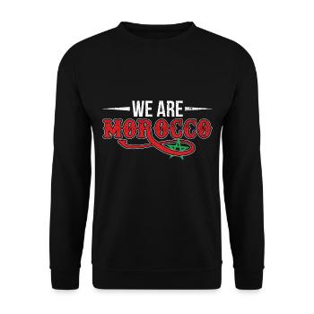 Marokko Nationalflagge - Unisex Pullover - Schwarz - Vorne - Alina (178cm) & Michal (187cm)