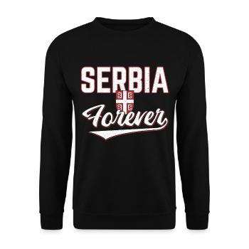 Serbia - Unisex Sweatshirt - black - Front - Alina (178cm) & Michal (187cm)