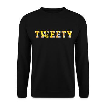 Looney Tunes Titi Typographie de camouflage - Sweat-shirt Unisexe - noir - Devant - Alina (178cm) & Michal (187cm)